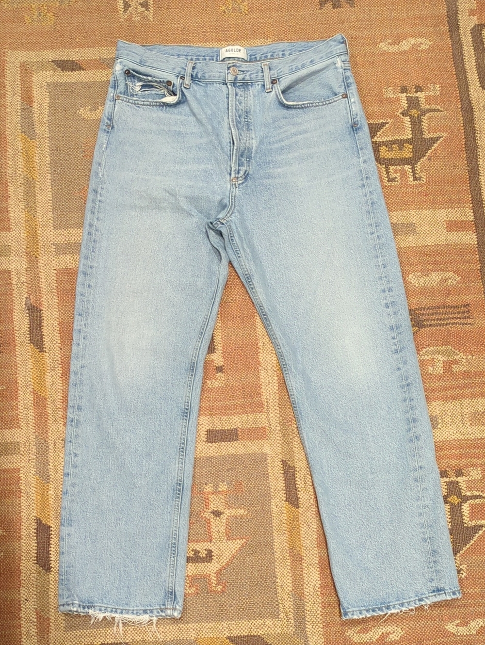 AGOLDE 90's Mid Rise Loose Fit Jeans In Snapshot Vintage Faded Wash - Size 29 - Picture 2 of 12